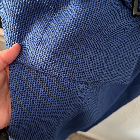 Blue & Blue Patterned Skirt Suit with Belt on Front, Isabella Women’s Suit 22W - Picture 2 of 15
